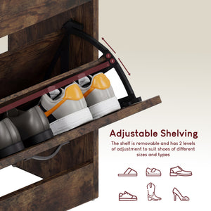 3-Drawer Shoe Cabinet - Dark Wood