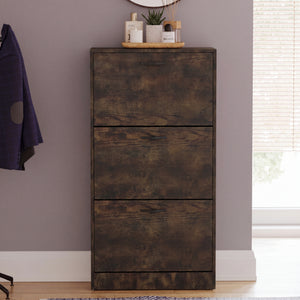 3-Drawer Shoe Cabinet - Dark Wood