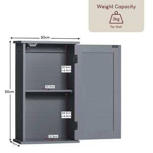 Priano 1-Door Wall Cabinet, Grey