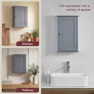 Priano 1-Door Wall Cabinet, Grey