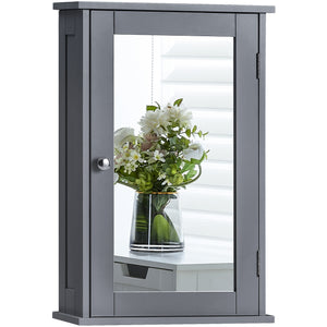 Priano 1 Door Mirrored Wall Cabinet, Grey