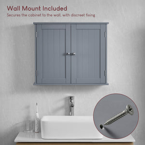Priano 2 Door Wall Cabinet, Grey