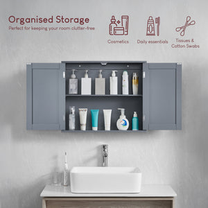Priano 2 Door Wall Cabinet, Grey