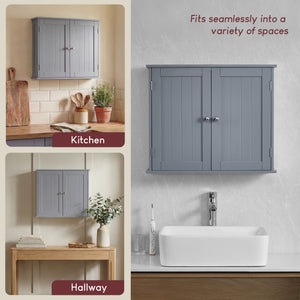 Priano 2 Door Wall Cabinet, Grey