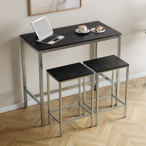 Roslyn 2 Seater Bar Table Set, Black