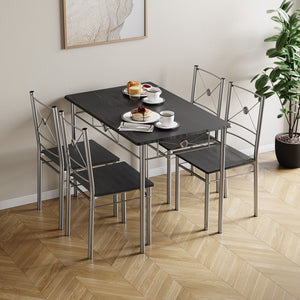 Roslyn 4 Seater Dining Set, Black