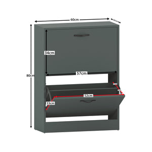 2 Drawer Shoe Cabinet, Jasper Green
