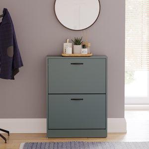 2 Drawer Shoe Cabinet, Jasper Green