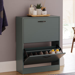 2 Drawer Shoe Cabinet, Jasper Green