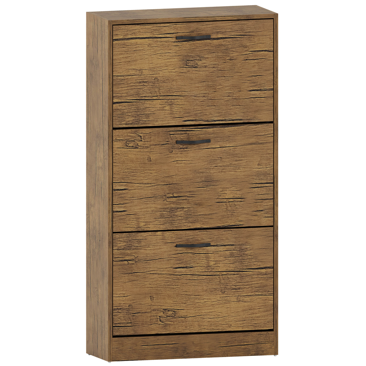 3 Drawer Shoe Cabinet, Antique Brown