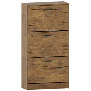 3 Drawer Shoe Cabinet, Antique Brown