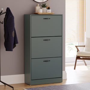 3 Drawer Shoe Cabinet, Jasper Green
