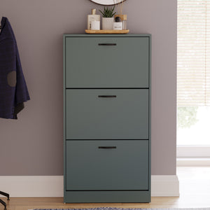 3 Drawer Shoe Cabinet, Jasper Green