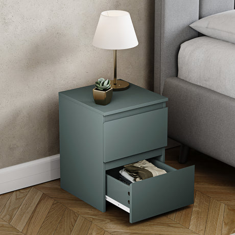Denver Bedside Chest Table, Jasper Green