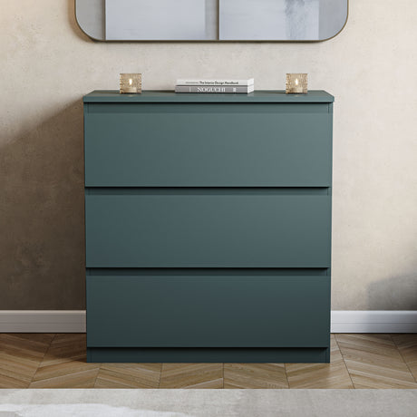 Denver Chest of 3 Drawer, Jasper Green