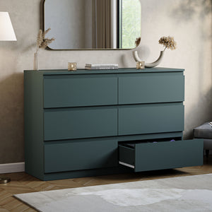 Denver Chest of 6 Drawers, Jasper Green