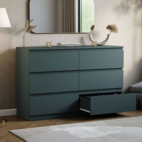 Denver Chest of 6 Drawers, Jasper Green