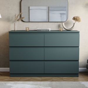 Denver Chest of 6 Drawers, Jasper Green