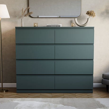 Denver Chest of 8 Drawers, Jasper Green