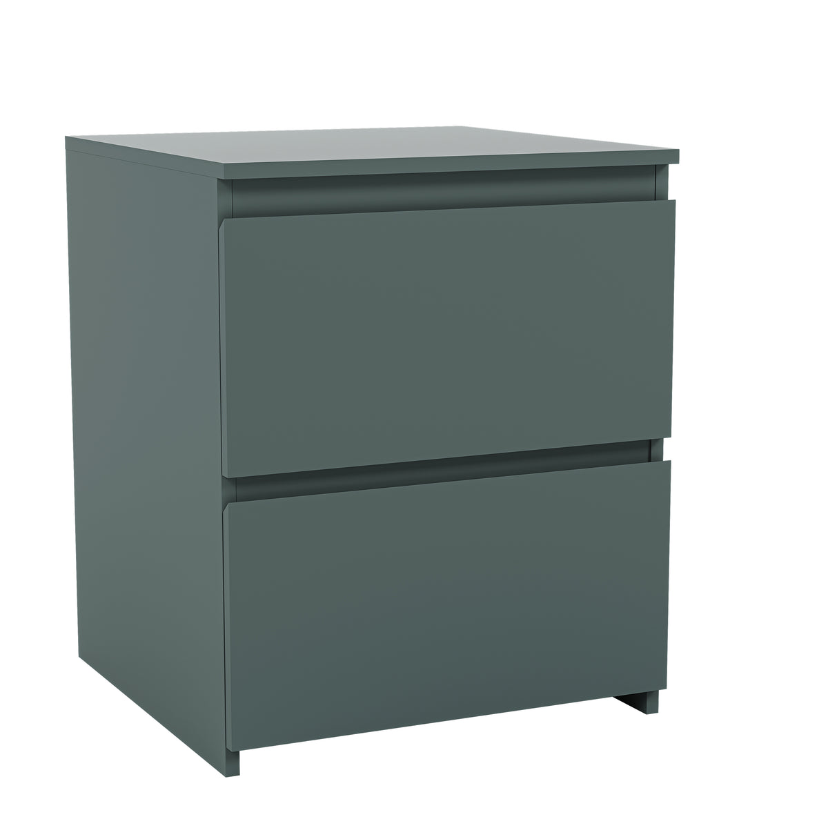 Denver 2 Drawer Large Bedside Chest, Jasper Green