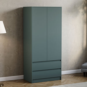 Denver 2 door 2 drawer wardrobe, Jasper Green
