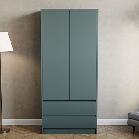 Denver 2 door 2 drawer wardrobe, Jasper Green
