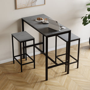 Roslyn 2 Seater Bar Table Set, Concrete Grey