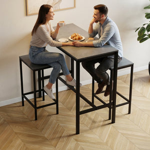 Roslyn 2 Seater Bar Table Set, Concrete Grey