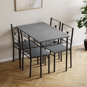 Roslyn 4 Seater Dining Set, Concrete Grey