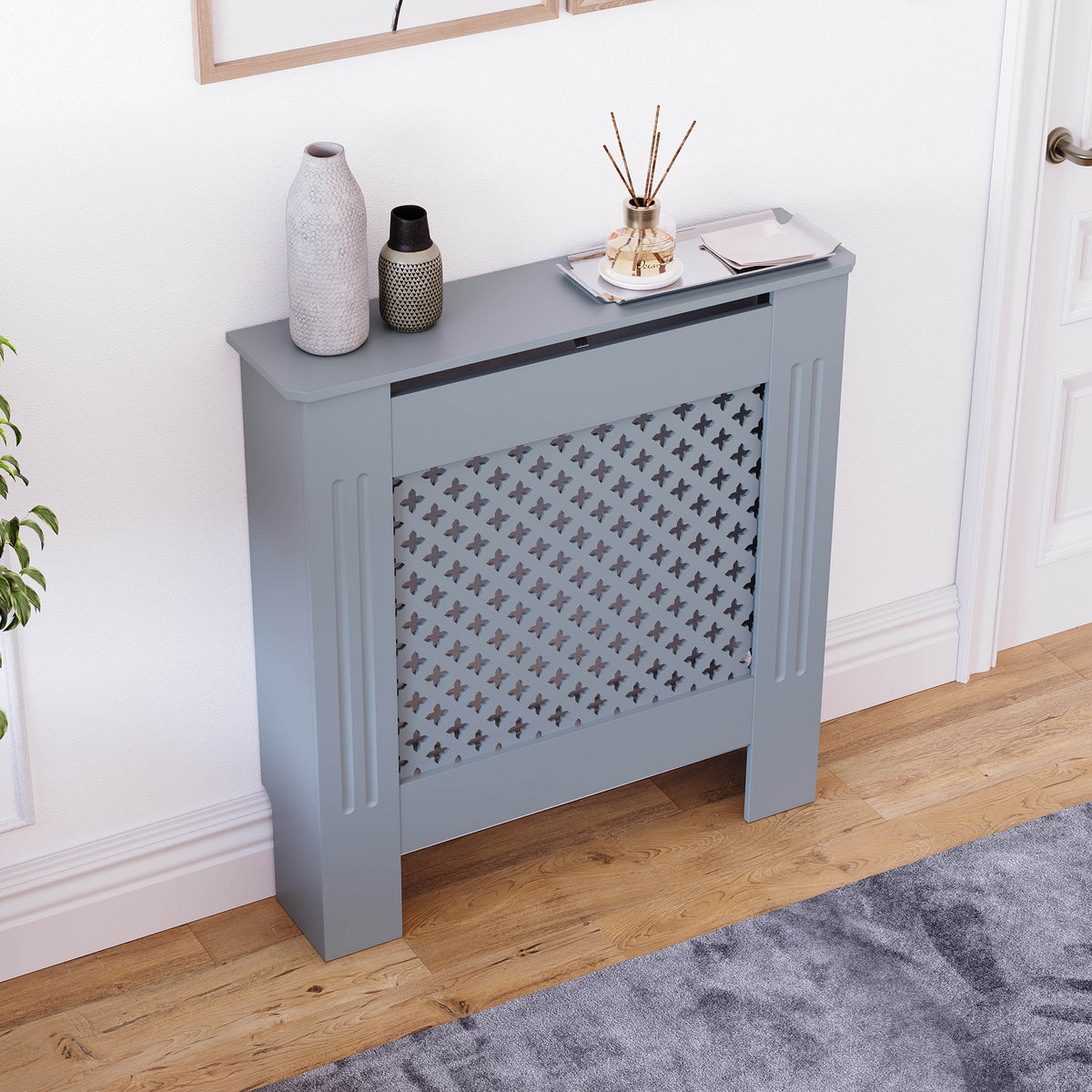 Oxford Radiator Cover - Dark Grey, Small, Modern Design

