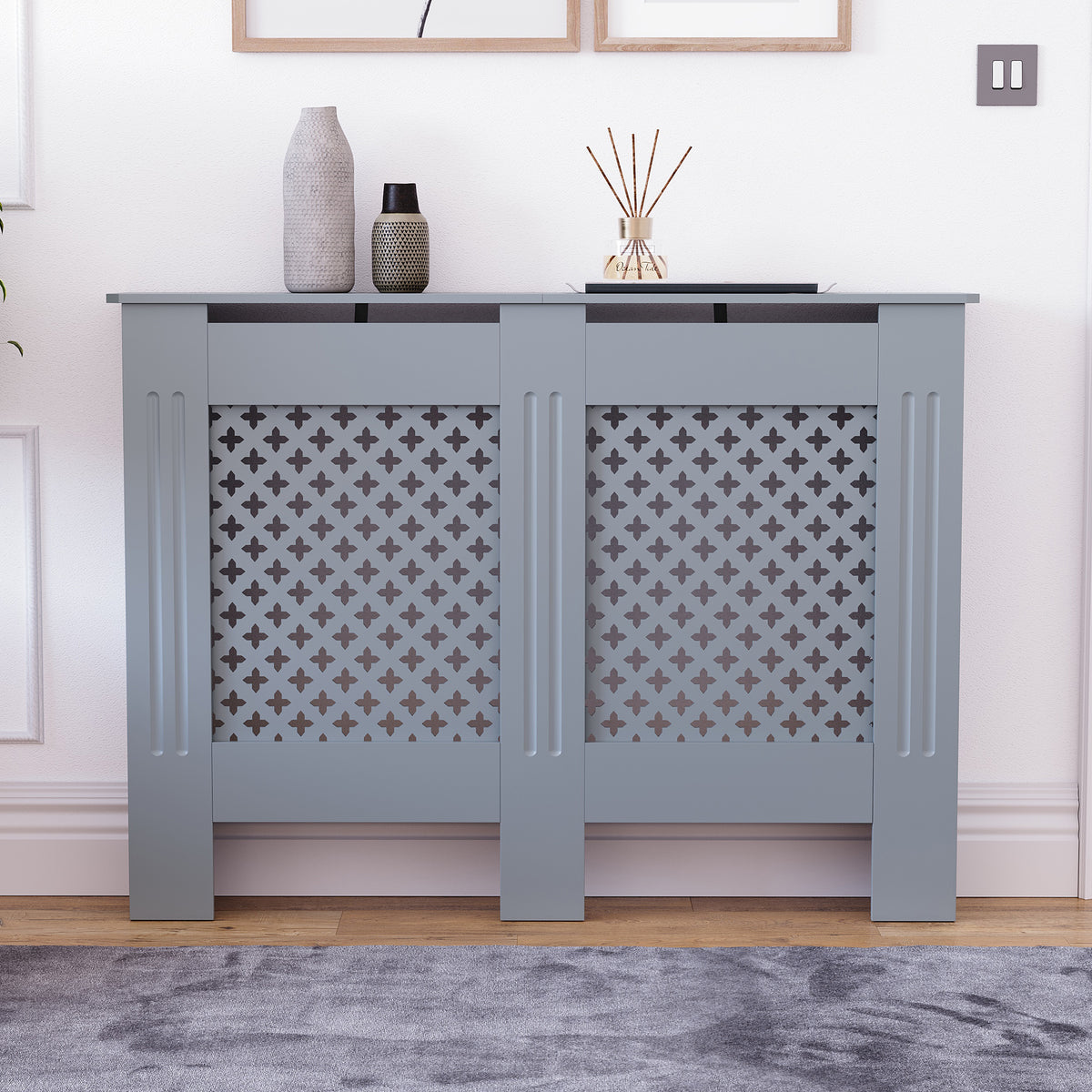 Oxford Radiator Cover Dark Grey, Medium