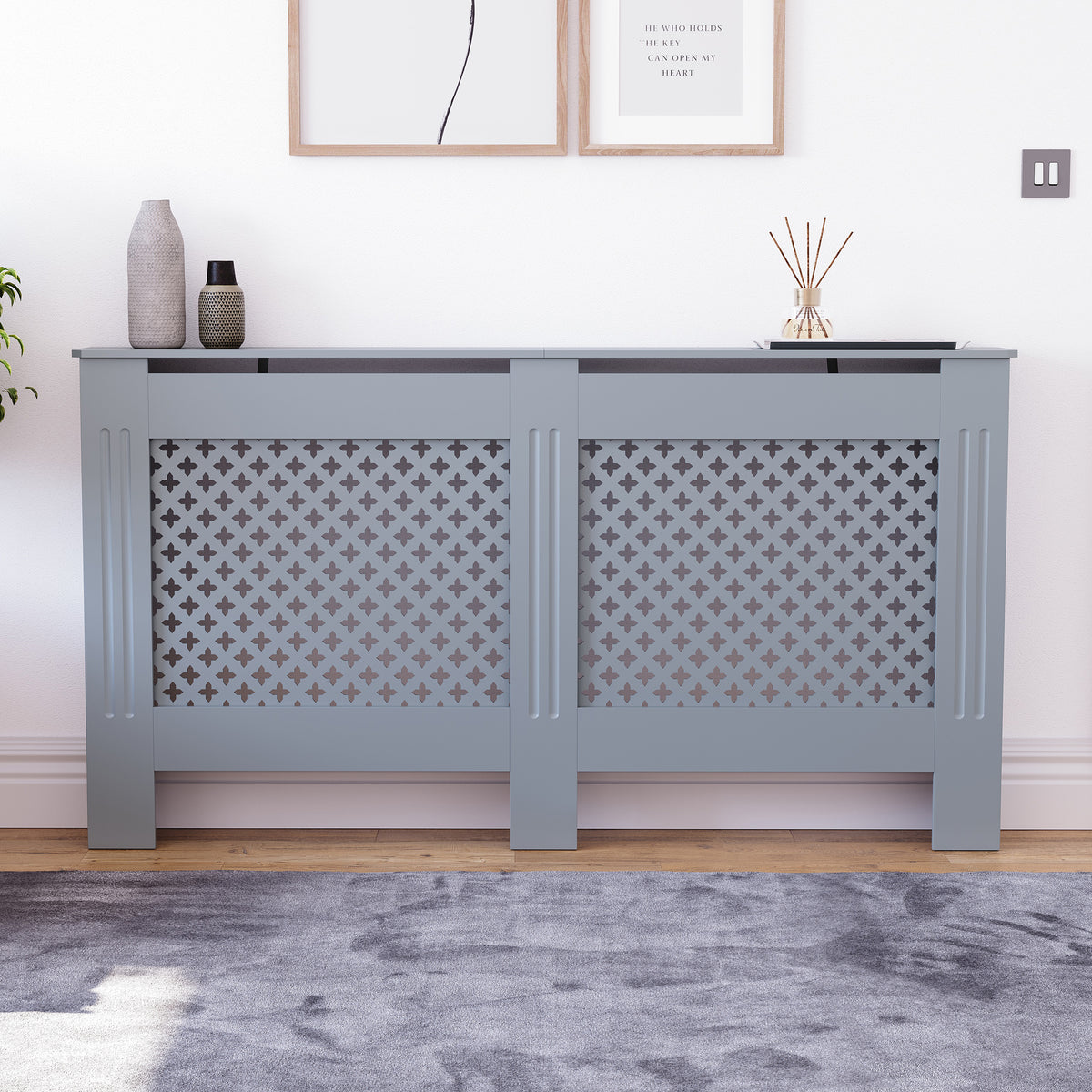 Oxford Radiator Cover Dark Grey, Large