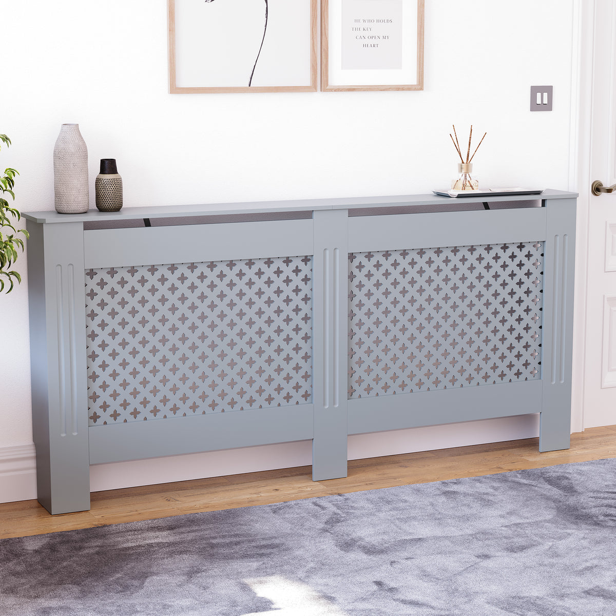 Oxford Radiator Cover Dark Grey, Extra Large