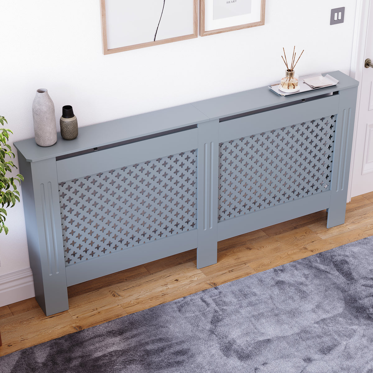 Oxford Radiator Cover Dark Grey, Extra Large
