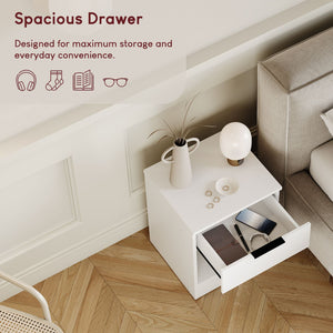 Trega 1 Drawer Bedside Chest, White