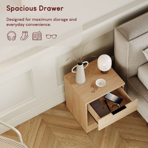 Trega 1 Drawer Bedside Chest, Pine