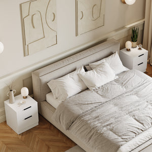 Trega 2 Drawer Bedside Chest, White - Set of 2