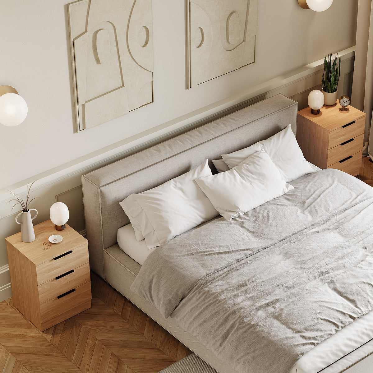Trega 3 Drawer Bedside Chest, Pine - Set of 2