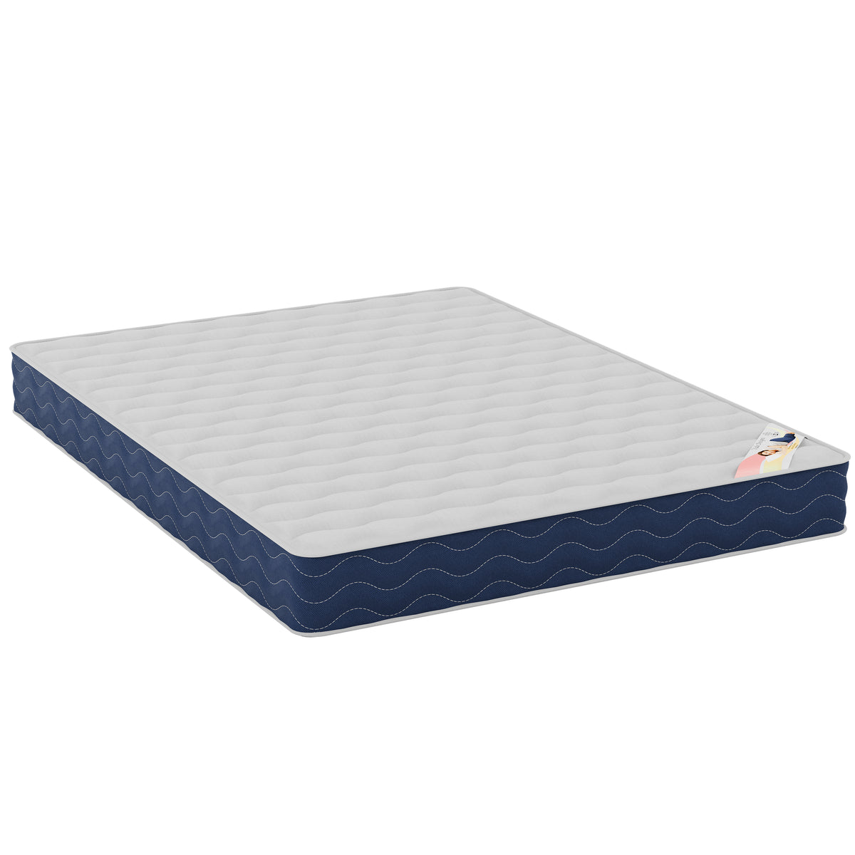 Vandura King Size Fabric Bed and Mattress, Beige Linen