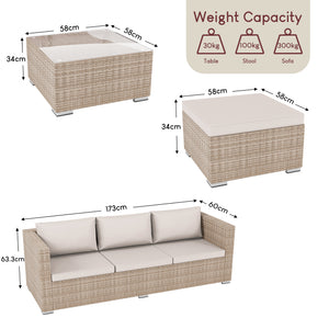 Hampton 4-Seater Corner Rattan Set, Natural UKFR