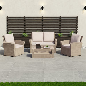 Mylor 4-Seater Rattan Set, Natural UKFR
