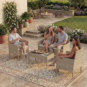Kendal 4-Piece Rattan Set, Natural UKFR