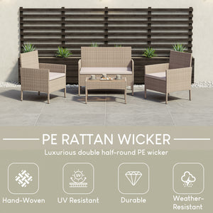 Kendal 4-Piece Rattan Set, Natural UKFR