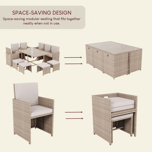 Cuba 10-Seater Rattan Set, Natural UKFR