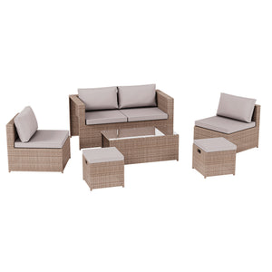 Islay 6 Seater Rattan Set, Natural UKFR