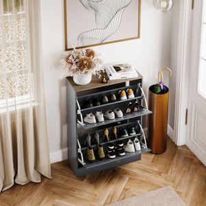 2 Drawer Shoe Cabinet, Grey & Oak