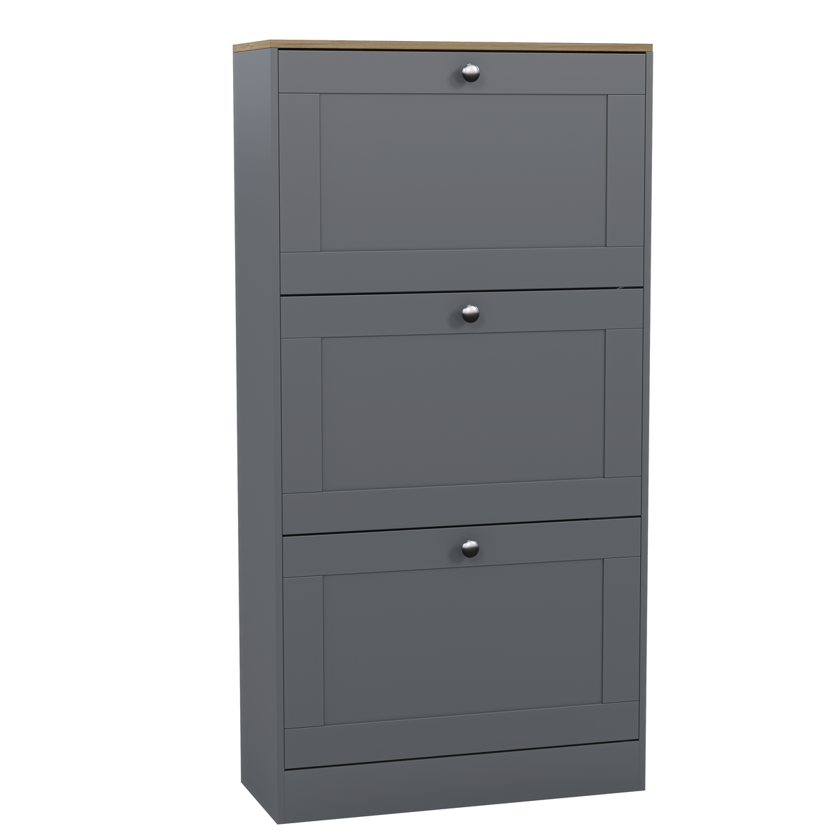 3 Drawer Shoe Cabinet, Grey & Oak