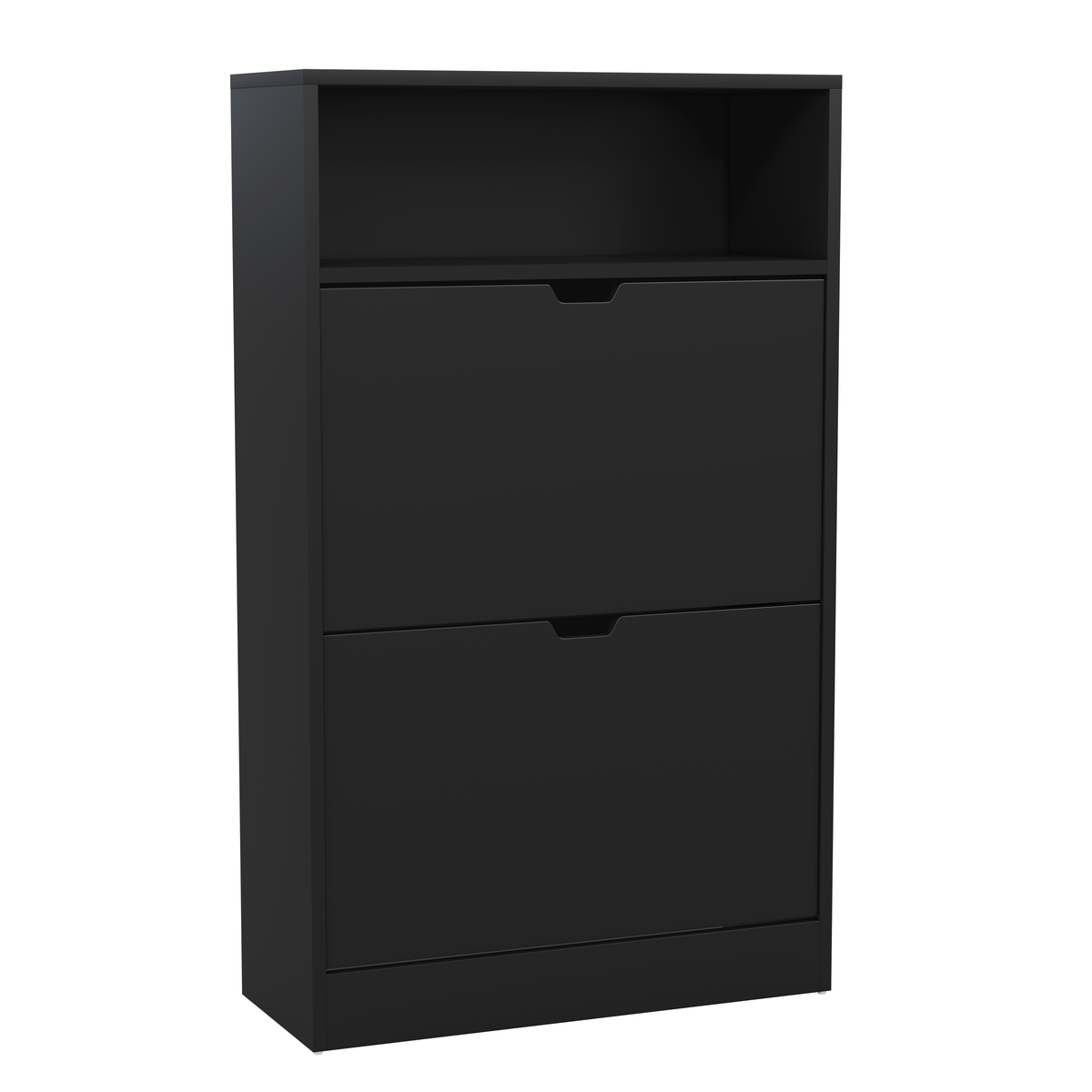 2 Drawer Shoe Cabinet With Shelf, Black