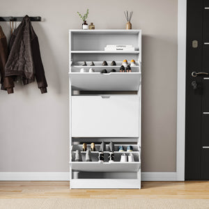3 Drawer Shoe Cabinet With Shelf, White