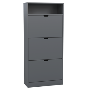 3 Drawer Shoe Cabinet With Shelf, Grey
